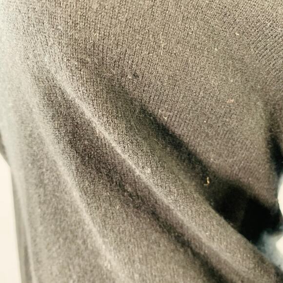 RALPH LAUREN Size M Black Cashmere Beaded V-Neck Dress Top - Picture 6 of 10